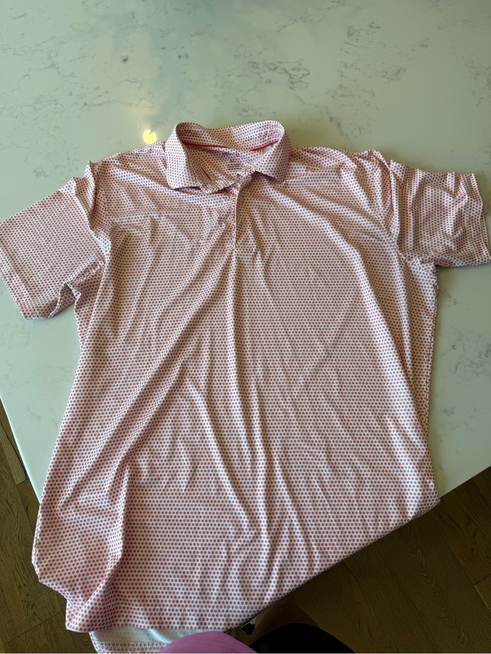 johnnie-O  coral Micro-Pattern Polo